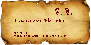 Hrabovszky Nándor névjegykártya